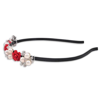 Red and white  Imitation Pearl Hairband