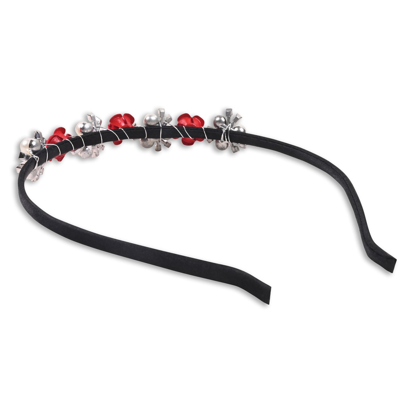 Red and white  Imitation Pearl Hairband