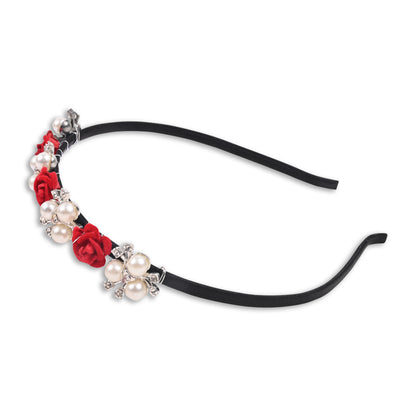 Red and white  Imitation Pearl Hairband
