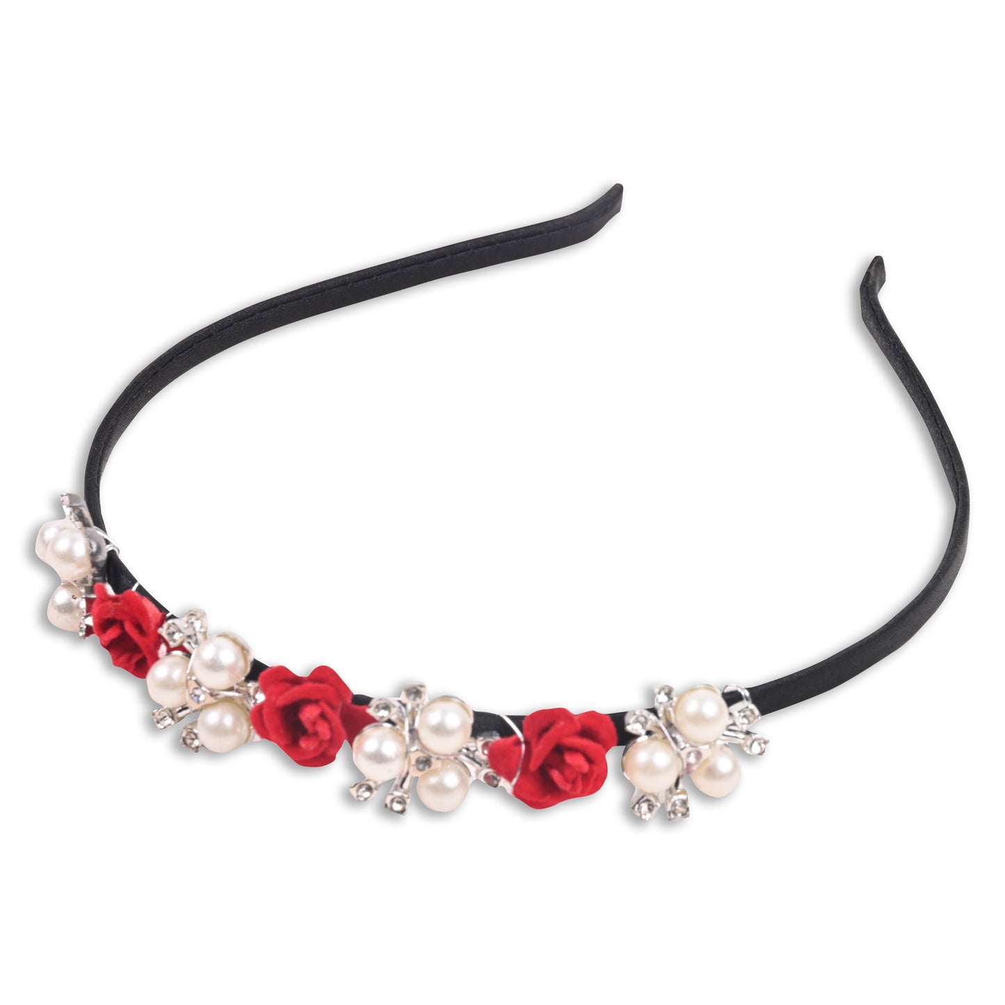 Red and white  Imitation Pearl Hairband
