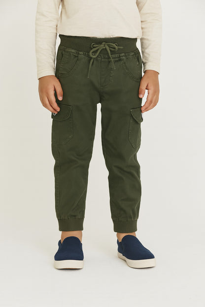 Boys Cotton Cargo Tapered Fit Trouser js142