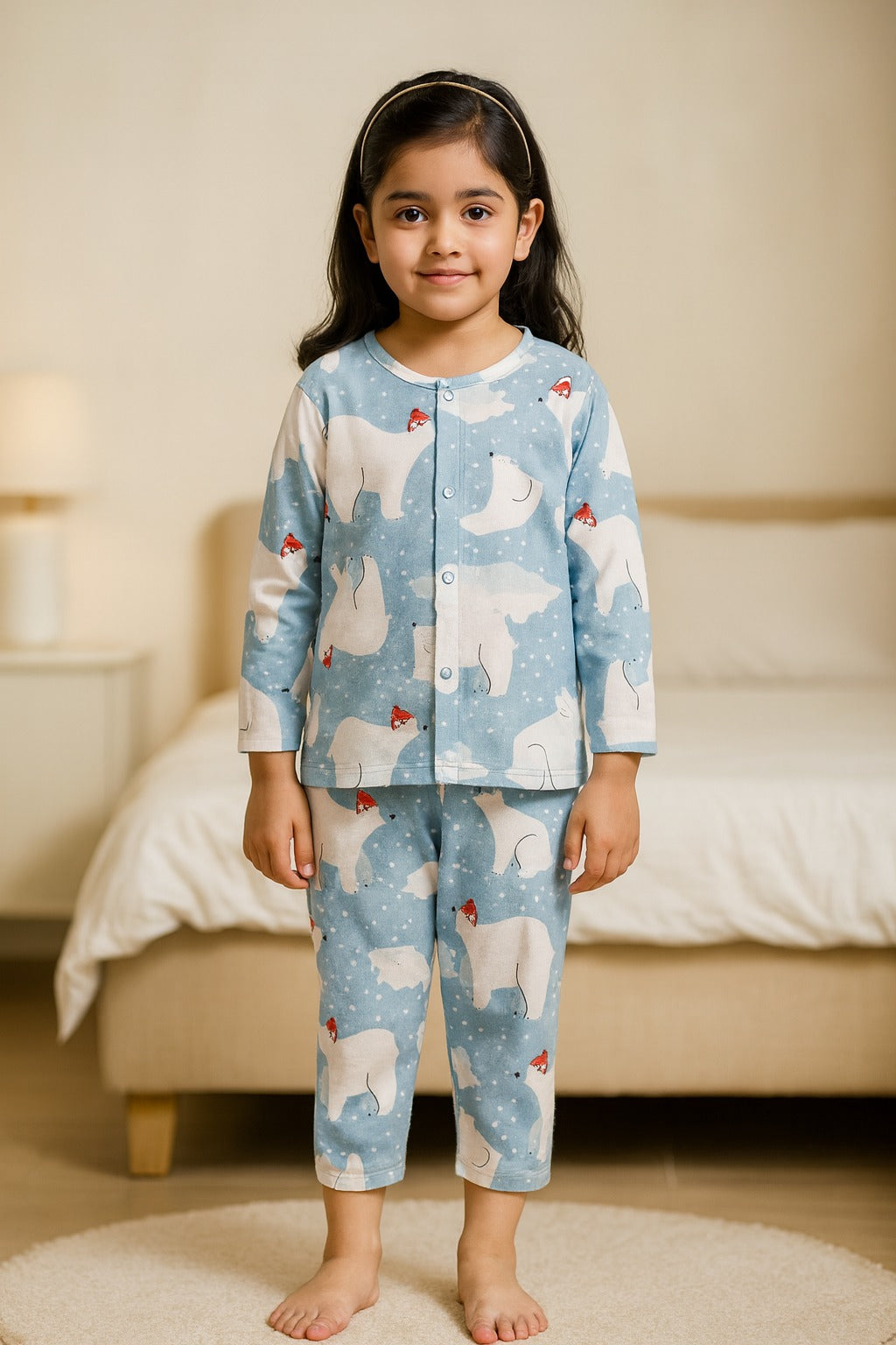 Boys Cartoon Printed Nightsuit Set ndp74blu