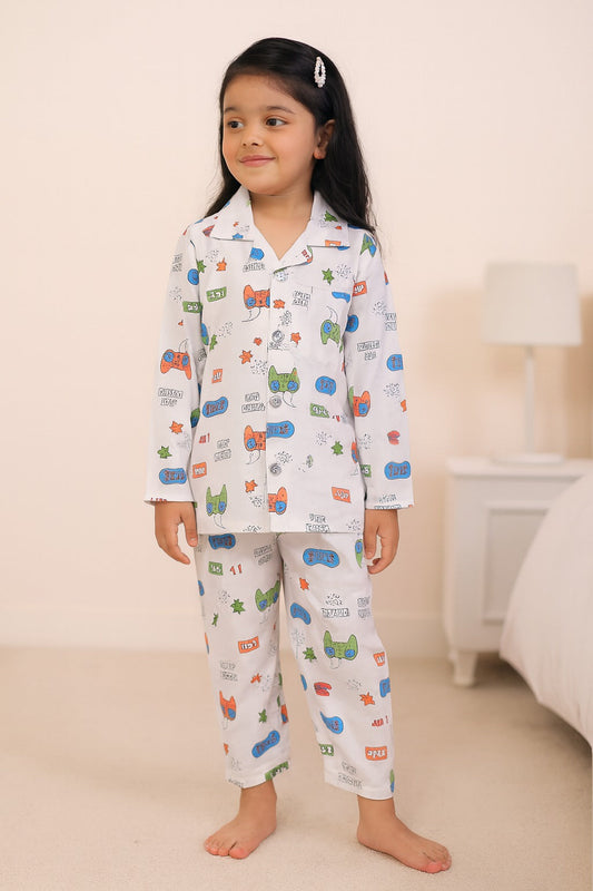 Boys Cartoon Printed Nightsuit Set - Wish Karo