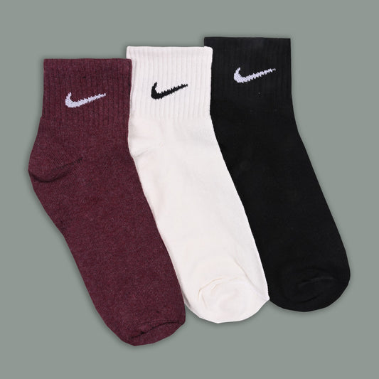Premium Cotton Ankle Socks – Soft, Breathable & Comfortable (Pack of 3)