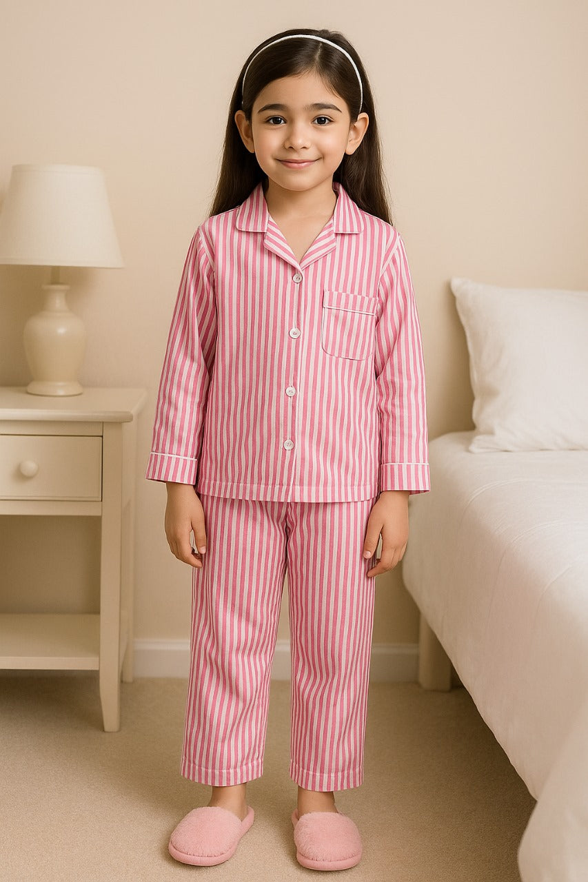 Unisex Printed Top and Bottom Pyjamas Night Dress nd50pnk