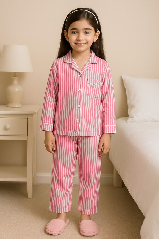 Unisex Printed Top and Bottom Pyjamas Night Dress nd50pnk