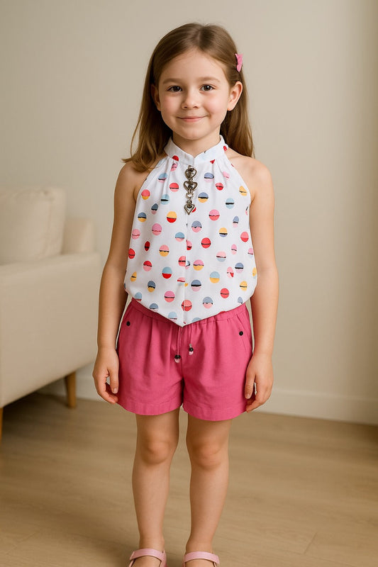 Girls Polka Dot Top & Shorts Set - Wish Karo - photo 1