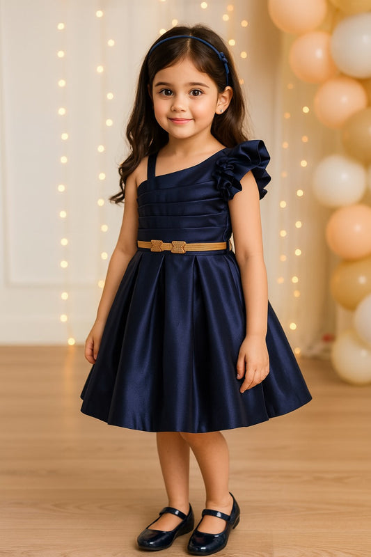 Girls embellished one shoulder partywear dress - Wish Karo - photo 1