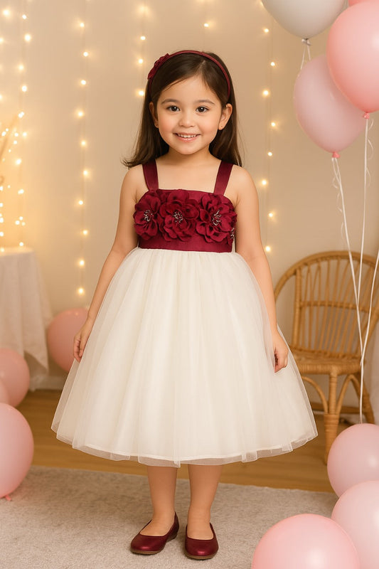 Girls Flower Detail Cotton Dress - Wish Karo - photo 1