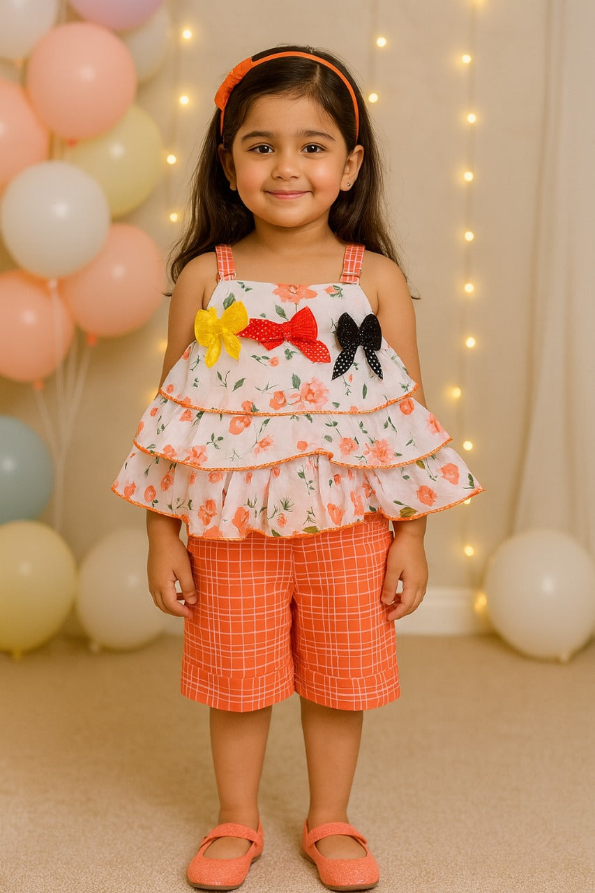 Wish Karo Baby Girls Top and Shorts Dress for Girls-(csl289org) - Wish Karo - photo 1