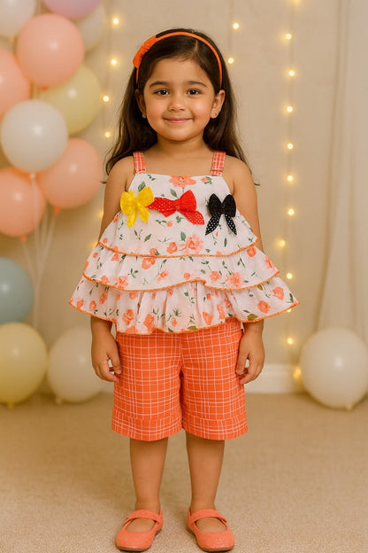 Wish Karo Baby Girls Top and Shorts Dress for Girls-(csl289org) - Wish Karo - photo 1