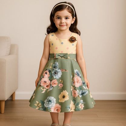 Wish Karo Baby Girls Partywear  Dress Frock (stn754grn) - Wish Karo - photo 1