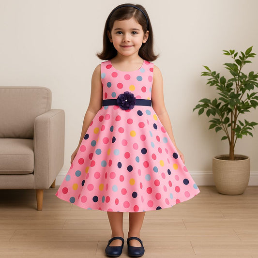 Wish Karo kids Partywear  Dress Frock (stn759bpnk) - Wish Karo