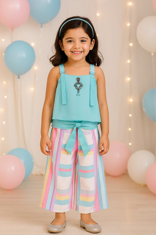 Wish Karo Baby Girls Top and Short Dress For Girls-(csl313blu) - Wish Karo