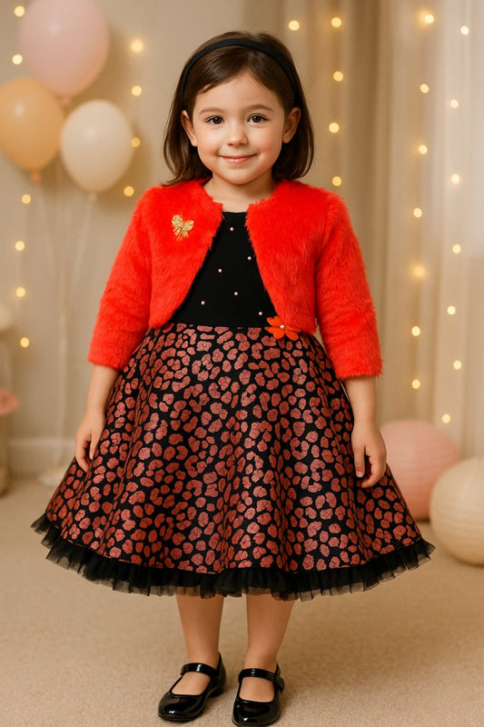 Girls Floral Embellished One Shoulder Dress - Wish Karo - photo 1