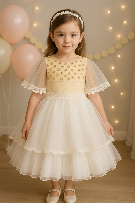 Girls Party Wear Gown  Birthday Dress  for Girls LF143w - Wish Karo - photo 1