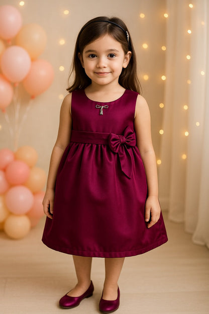 Wish Karo Baby Girl's A-Line Knee Length Dress (stn709wn) - Wish Karo