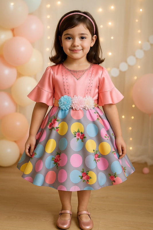 Wish Karo kids Birthday Frock Dress (stn765pch) - Wish Karo