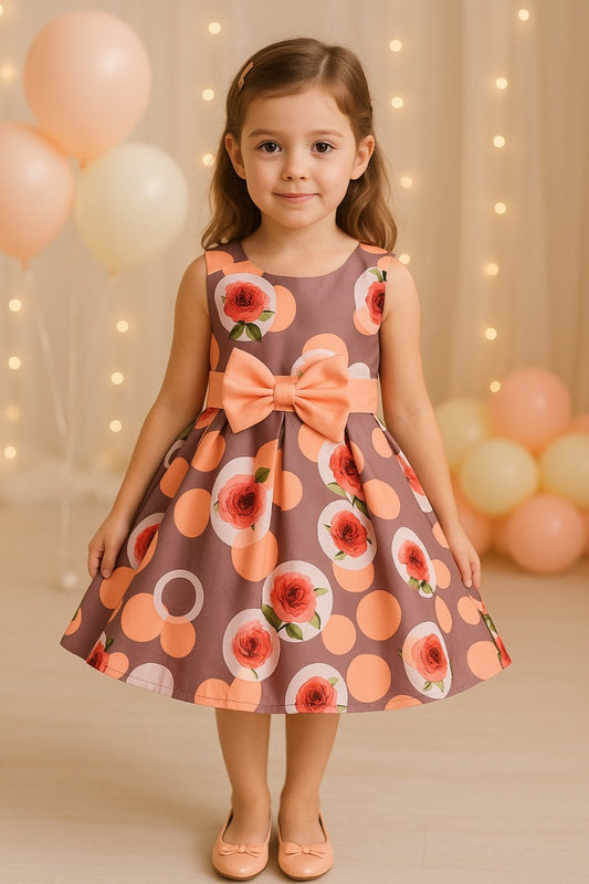Wish Karo Baby Girls Frocks Dress for Girls-(stn772pch_Peach_5-6yrs) - Wish Karo