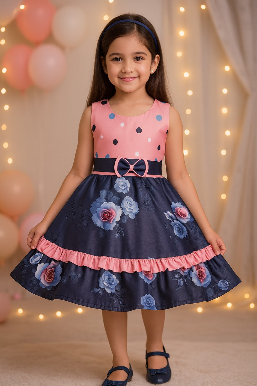 Wish Karo kids Birthday Frock Dress (stn753bpnk) - Wish Karo - photo 1
