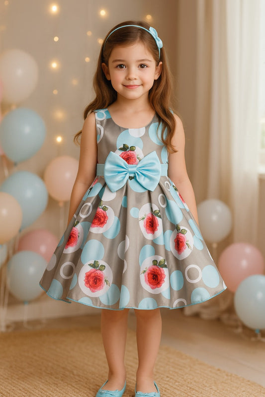 Wish Karo Girls Frocks Dress for Baby Girls-(stn772blu) - Wish Karo
