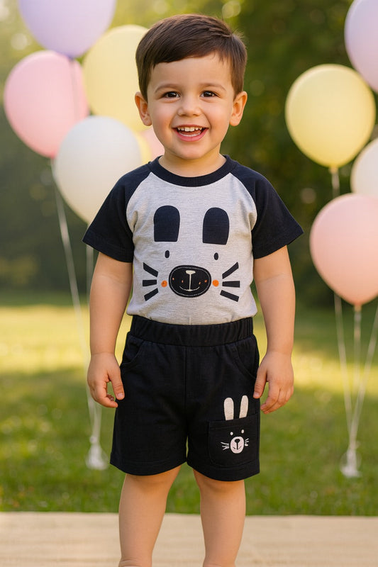 Wish Karo Baby Boys T-Shirt And Short For Boys-(bt105nb) - Wish Karo - photo 1