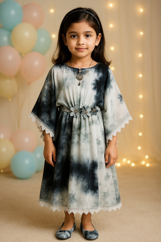 Girls Solid Full Sleeve Fit and Flare Frock Dress - Wish Karo - photo 1