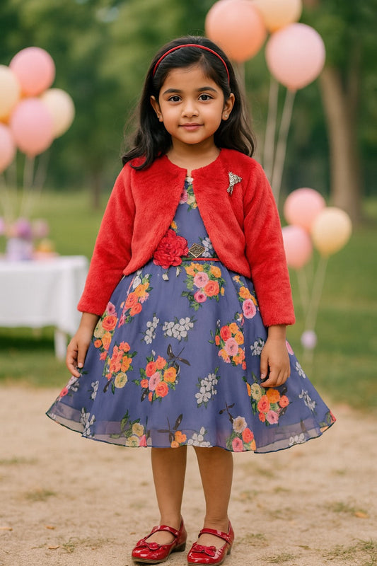 Wish Karo Baby Girls Partywear Frocks Dress For Girls (fe2760gry) - Wish Karo - photo 1