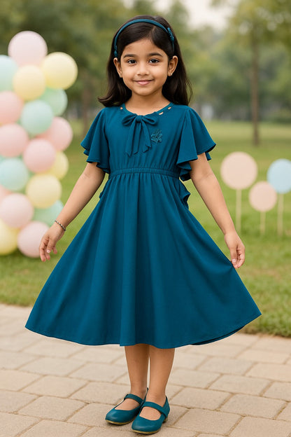 Girls Stylized Neck Fit and Flare Dress - Wish Karo - photo 1