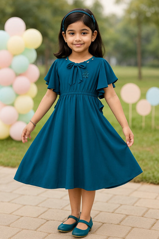 Girls Stylized Neck Fit and Flare Dress - Wish Karo - photo 1