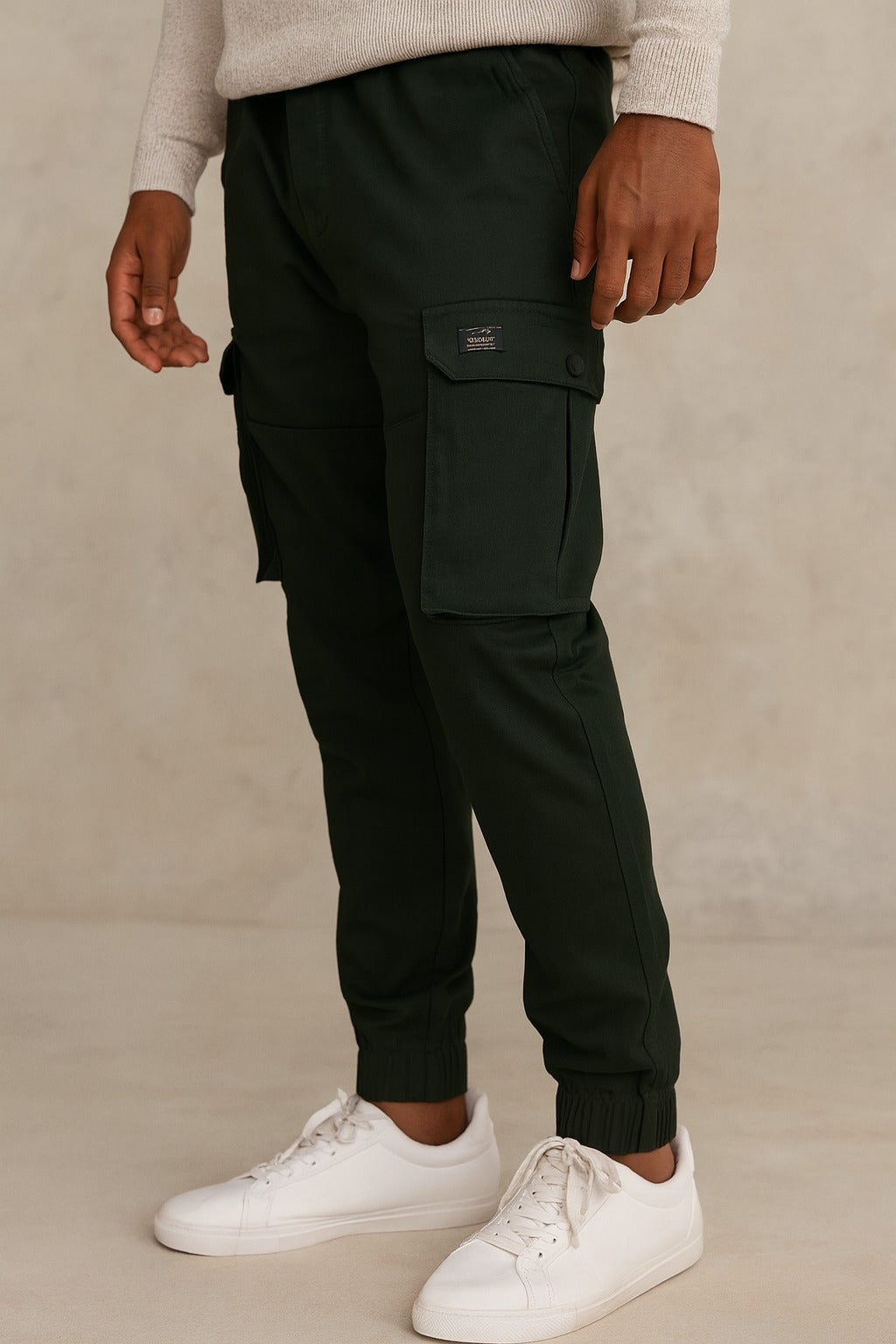 Men’s Cotton Cargo Pants | Comfortable Casual Wear with Multi Utility Pockets | Elastic Waist & Cuffed Jogger Fit - Wish