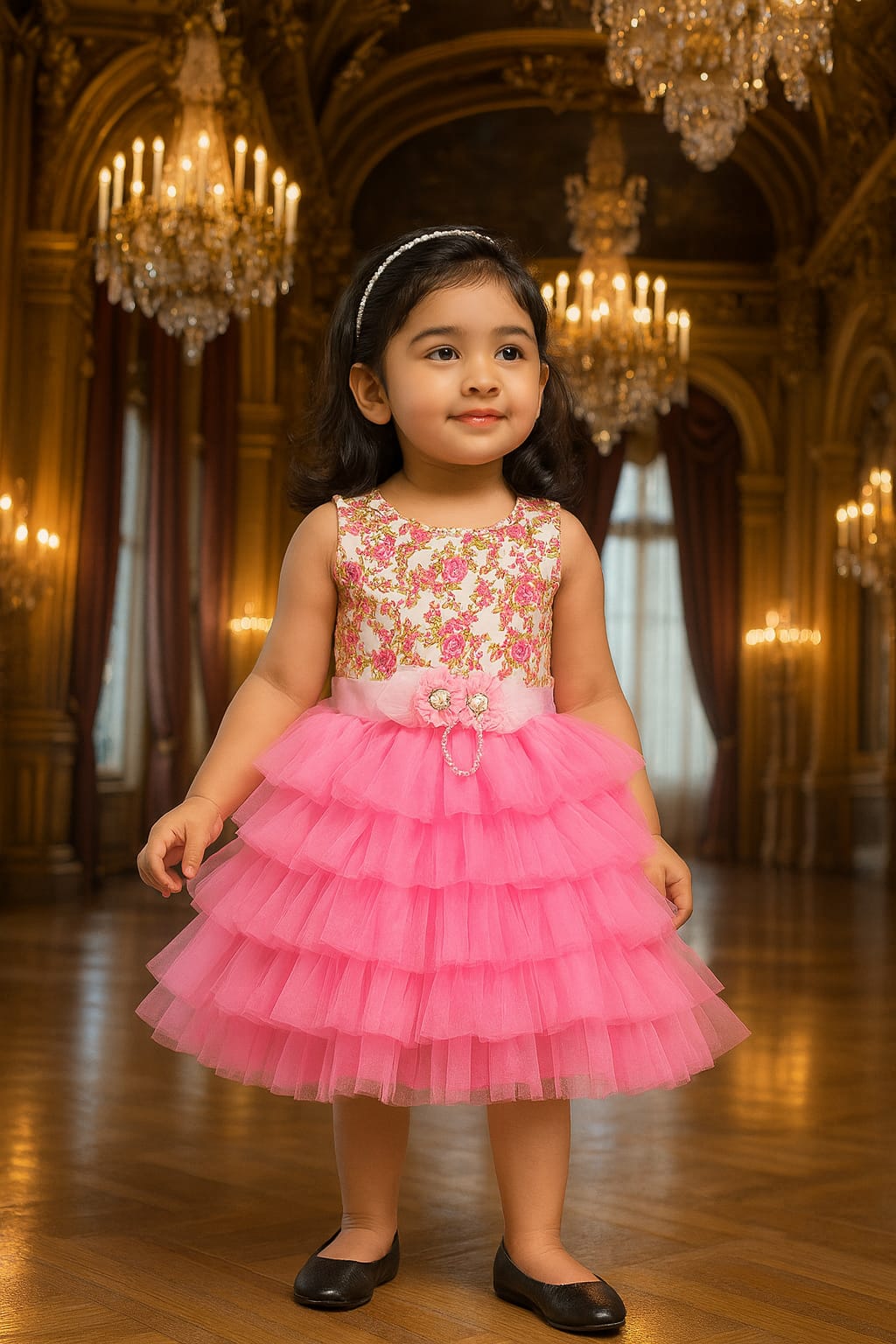 Baby Girls Midi/Knee Length Party Dress bxa407pnk