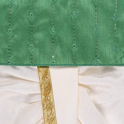 Boys Traditional Art Silk Kurta and Dhoti Set