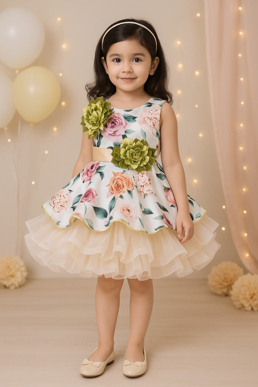 Wish Karo Baby Girls Dress Birthday Frocks for Girls - Satin - (fe2729grn) - Wish Karo
