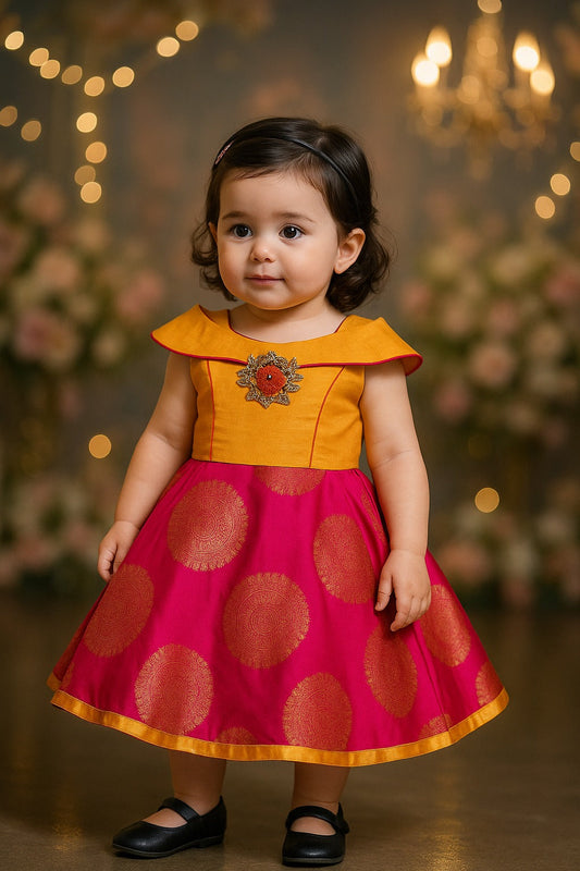 Baby Girls Party Wear Frock Birthday Dress For Girls  bxa241y - Wish Karo - photo 1