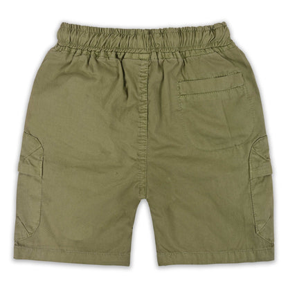 Boys Cotton Denim Cargo Shorts with Drawstring Waist shrt016