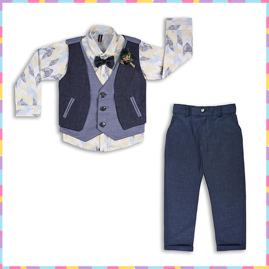 Wish Karo Shirt With Waistcoat And Pant For Boys (bsp006y) - Wish Karo - photo 1