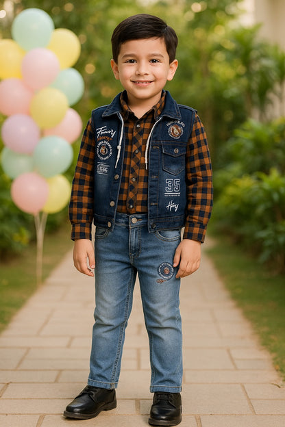 Shirt With Waistcoat And Pant For Boys