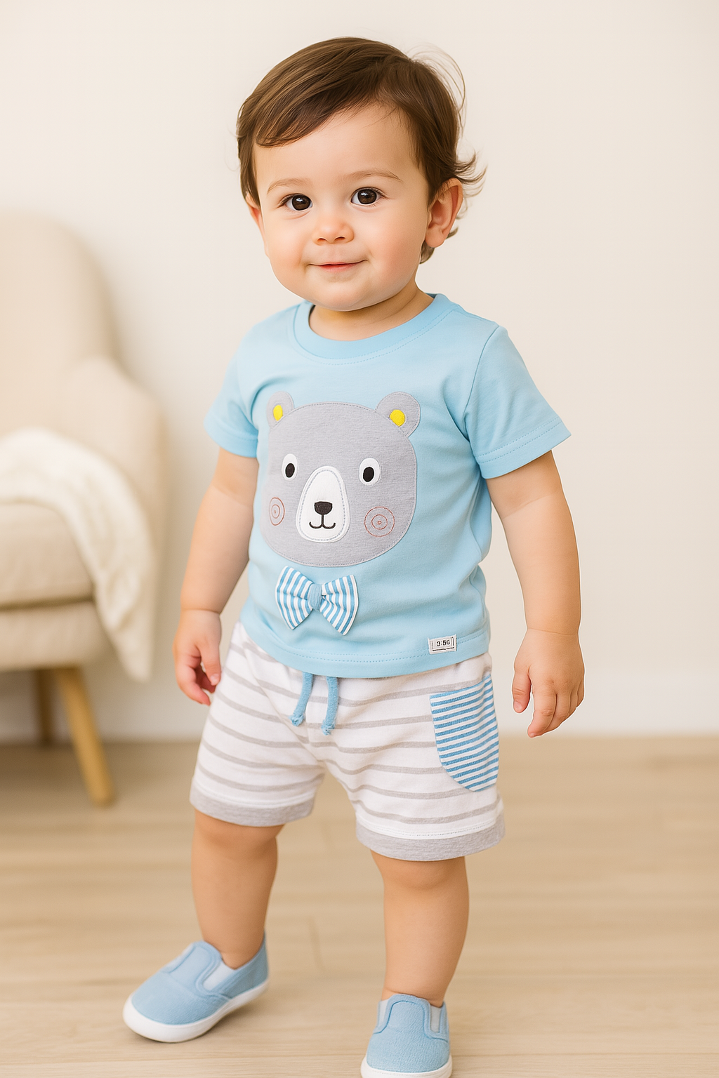 Unisex Clothing Sets for Boys & Baby Girls-(bt21blu)