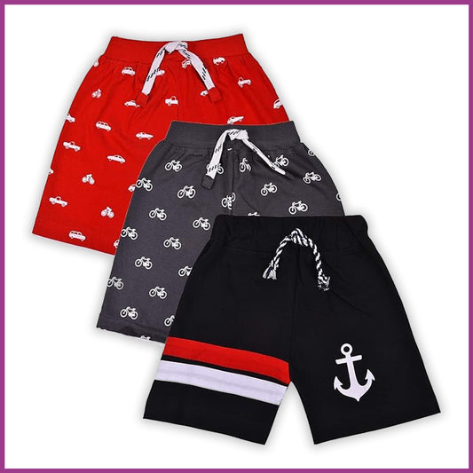 Unisex Shorts for Boys & Baby Girls-Boxers-(Set of 3)-(bt28blk)