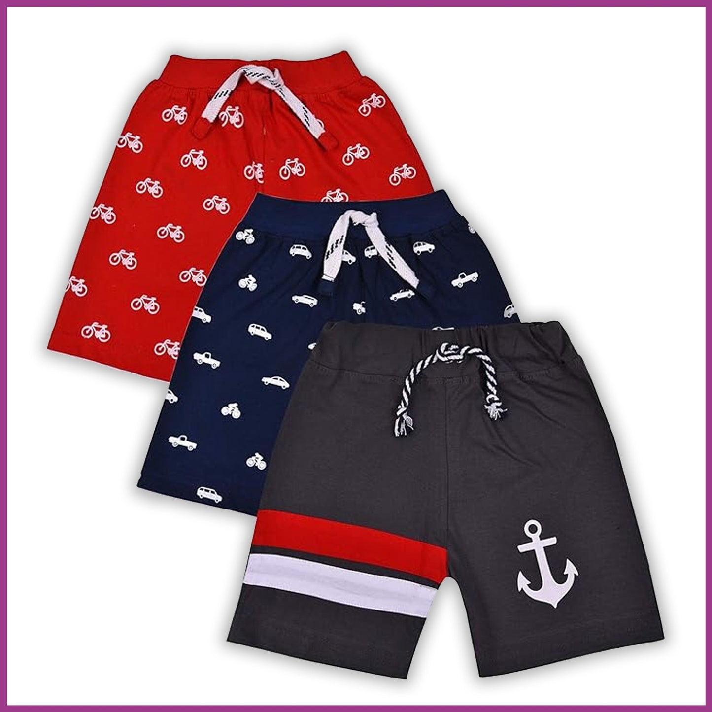 Unisex Shorts for Boys & Baby Girls-Boxers-(Set of 3)