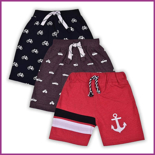 Unisex Shorts for Boys & Baby Girls-Boxers-(Set of 3)-(bt28rd)
