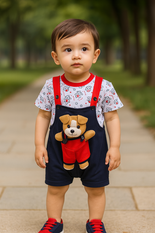 Wish Karo Unisex Dungaree Dress for Baby Boys-Baby Girls-(bt32nb) - Wish Karo
