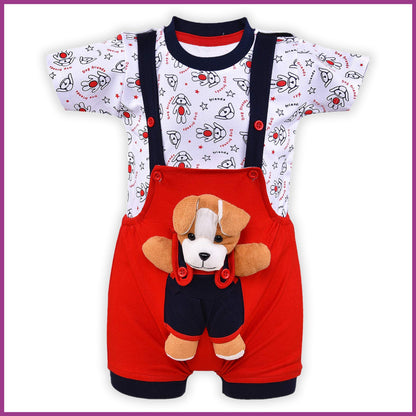 Unisex Dungaree Dress for Baby Boys-Baby Girls-(bt32rd)