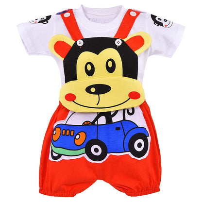 Kids Dungaree Dress For Baby Girls-(bt46rd)