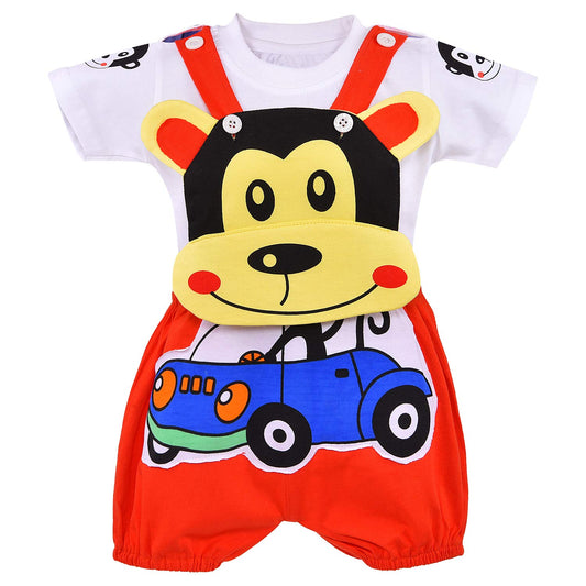 Kids Dungaree Dress For Baby Girls-(bt46rd)