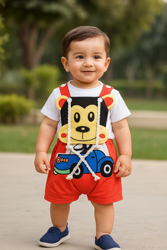 Kids Dungaree Dress For Baby Girls-(bt46rd)