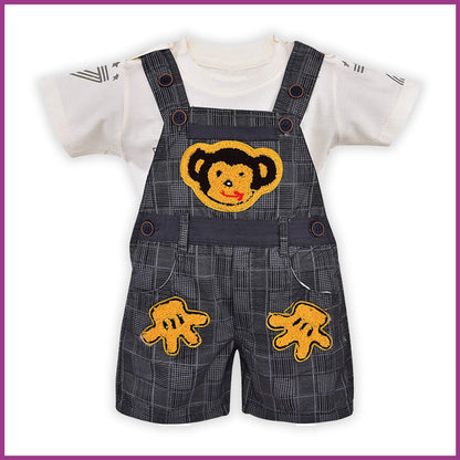 Baby Boys Dungaree Dress For Kids-(bt47gry)