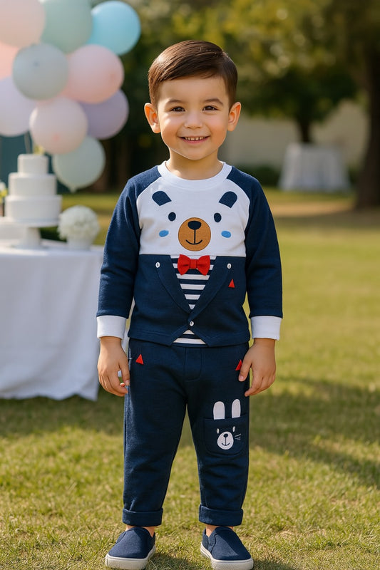 Baby Boys T-Shirt and Pant Clothing Set For Boys-(bt505blu)