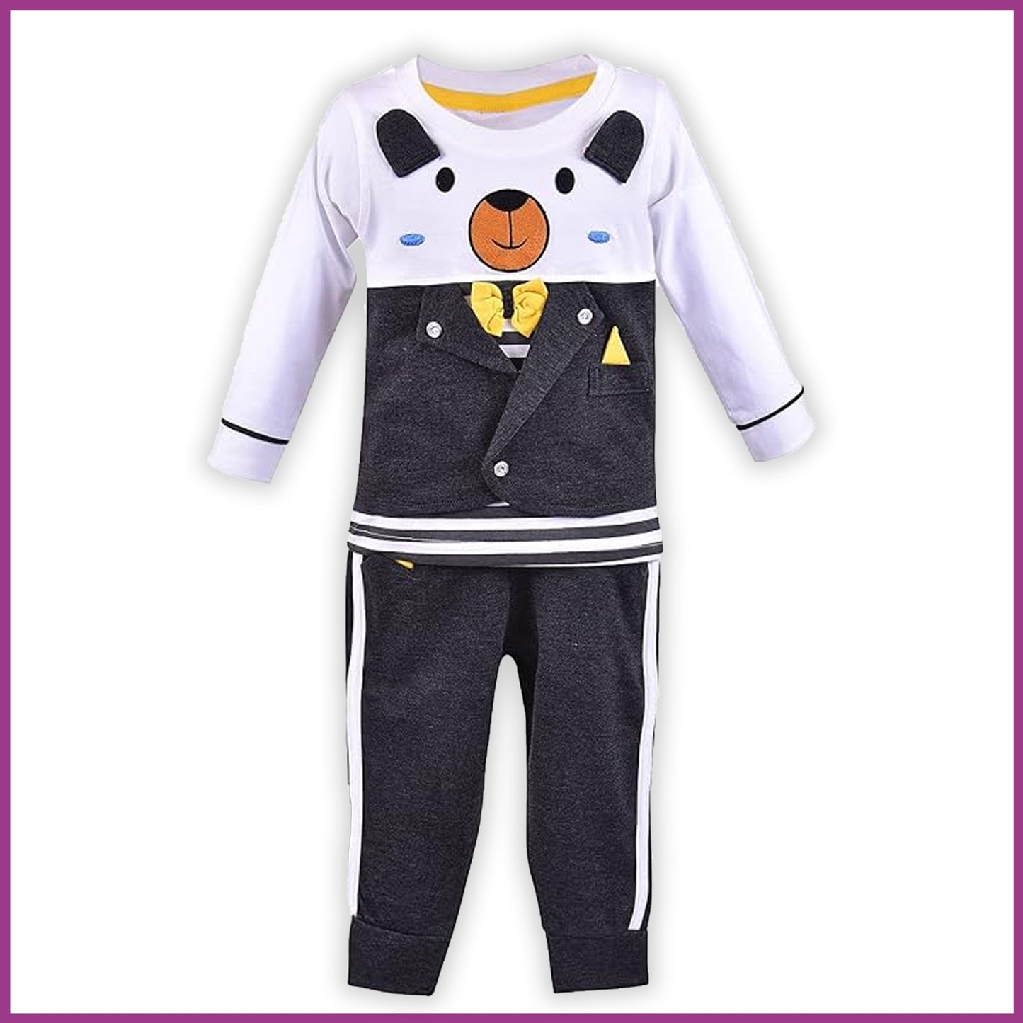 Baby Boys T-Shirt and Pant Clothing Set For Boys-(bt505gry)